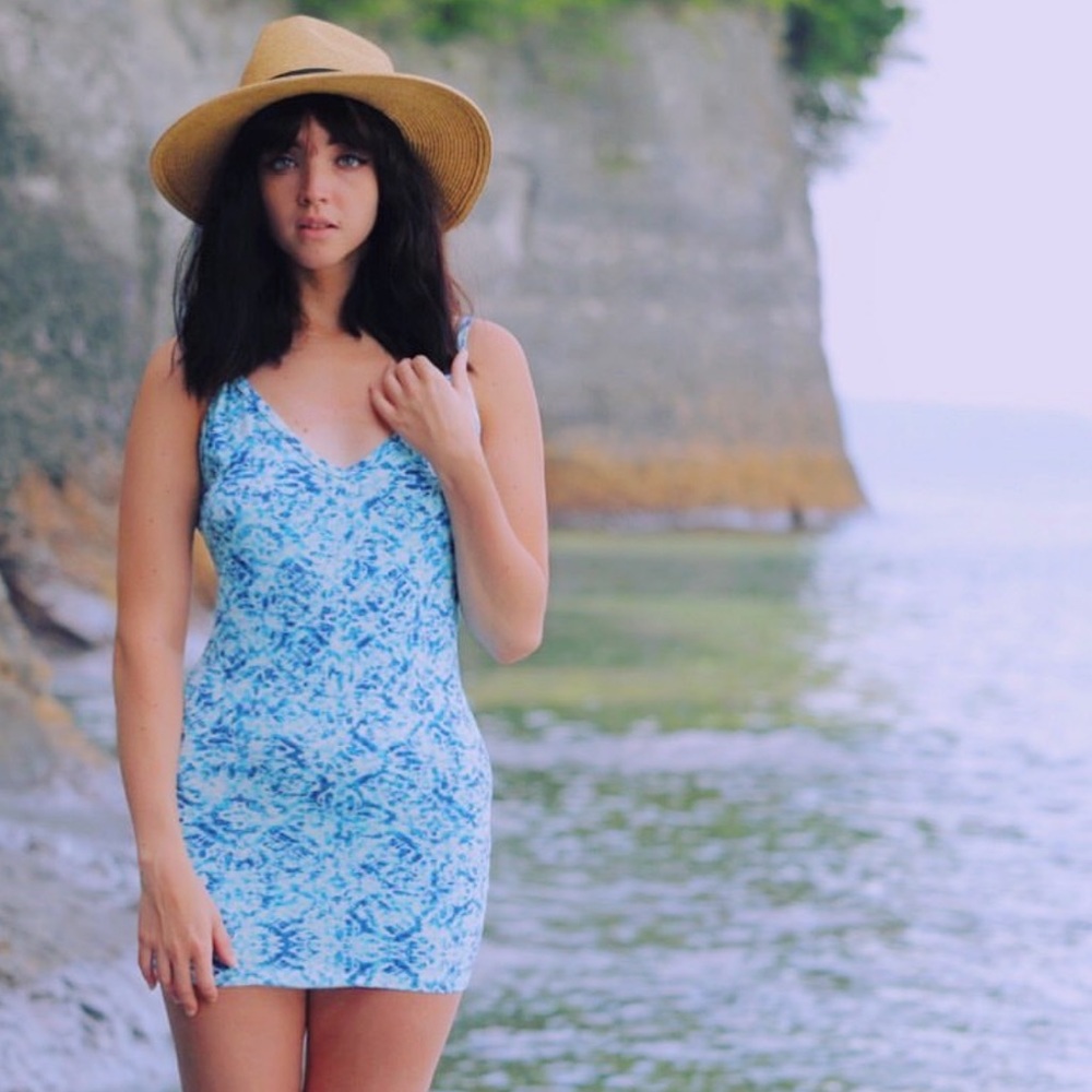 Wolven Blue Tie Dye Mini Dress